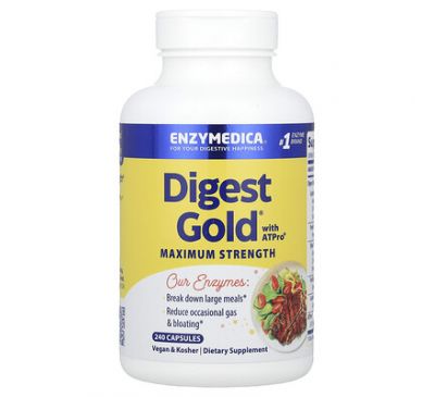 Enzymedica, Digest Gold c ATPro, 240 капсул
