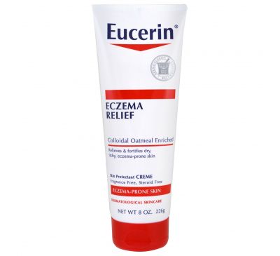 Eucerin, Крем для тела Eczema Relief, подходит для кожи, пораженной экземой, бе отдушек, 8,0 унц. (226 г)