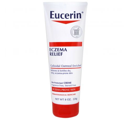 Eucerin, Крем для тела Eczema Relief, подходит для кожи, пораженной экземой, бе отдушек, 8,0 унц. (226 г)