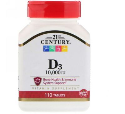 21st Century, D3, 10,000 IU, 110 таблеток