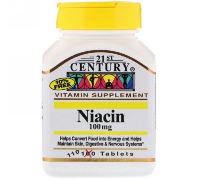 21st Century, Ниацин, 100 мг, 110 таблеток