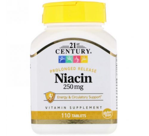 21st Century, Ниацин, 250 мг, 110 таблеток