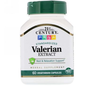 21st Century, Valerian Extract, Standardized, 60 Vegetarian Capsules