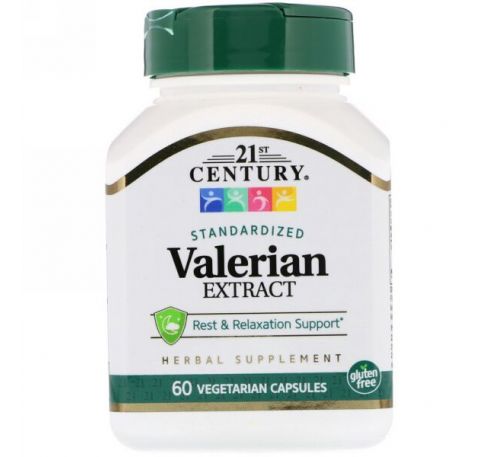 21st Century, Valerian Extract, Standardized, 60 Vegetarian Capsules