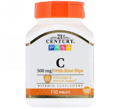 21st Century, Vitamin C, with Rose Hips, 500 mg , 110 Tablets