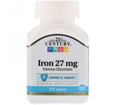 21st Century, Железо, 27 мг, 110 таблеток