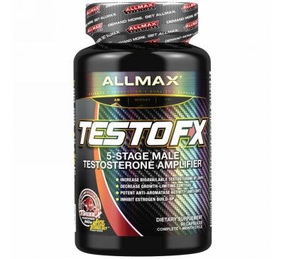 ALLMAX Nutrition, TestoFX, 5-ступенчатый препарат для поддержки уровня тестостерона у мужчин, 90 капсул