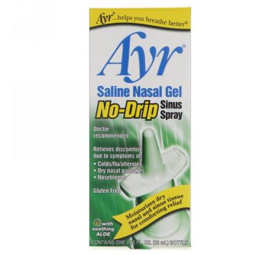 AYR, Солевой раствор для носа, спрей для пазух, 0,75 ж. унц. (22 мл)