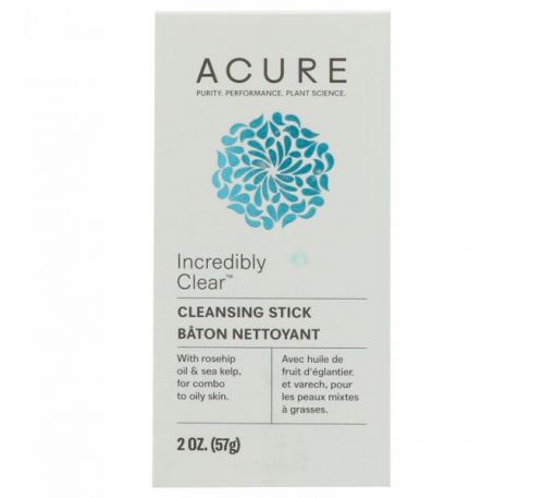 Acure, Incredibly Clear Очищающий стик, 2 унц. (57 г)