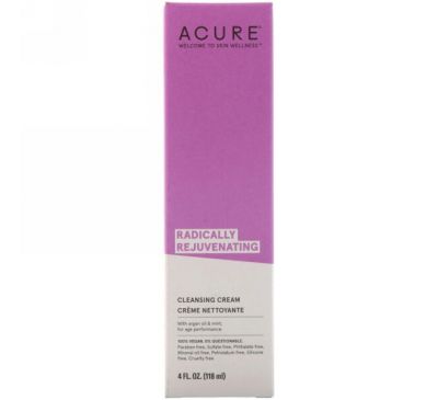Acure, Радикальное омоложение, очищающий крем, 4 ж. унц. (118 мл)
