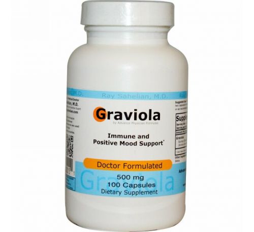 Advance Physician Formulas, Inc., Гравиола, 500 мг, 100 капсул