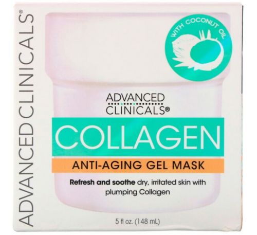 Advanced Clinicals, Collagen, Anti-Aging Gel Mask, 5 fl oz (148 ml)