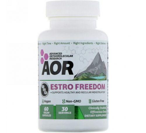 Advanced Orthomolecular Research AOR, Estro Freedom, 60 Vegan Capsules