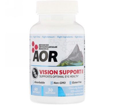 Advanced Orthomolecular Research AOR, Vision Support II, 60 капсул