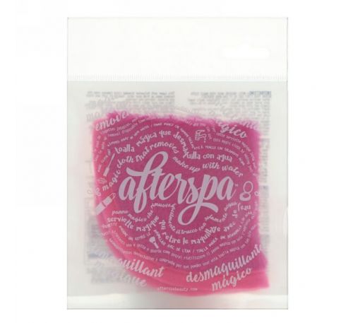 AfterSpa, Волшебная многоразовая салфетка для удаления макияжа - мини, Розовая, 1 салфетка