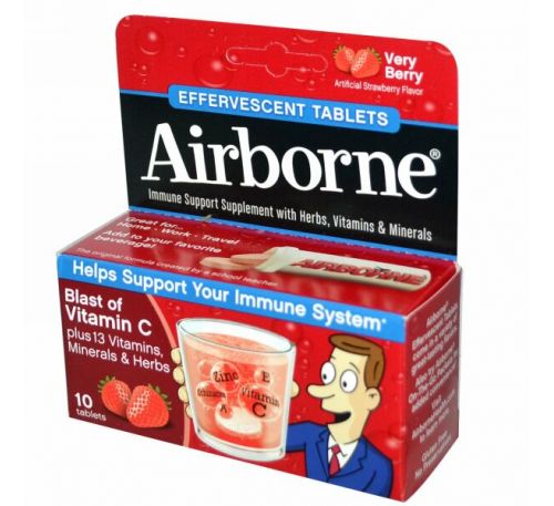 AirBorne, Шипучие таблетки, очень ягодные, 10 таблеток