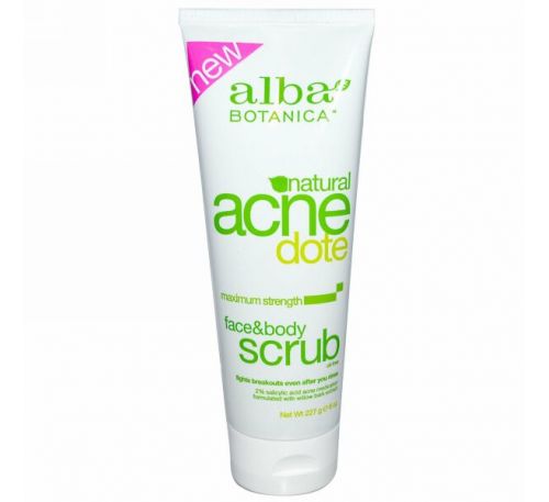 Alba Botanica, Acne Dote, Face & Body Scrub, Oil-Free, 8 oz (227 g)