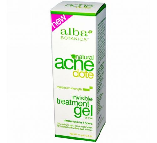Alba Botanica, Acne Dote, Invisible Treatment Gel, Oil-Free, 0.5 oz (14 g)