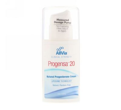 AllVia, Progensa 20, крем с натуральным прогестероном, без запаха, 4 унц. (113,6 г)