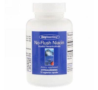 Allergy Research Group, No-Flush Niacin, 75 Vegetarian Capsules