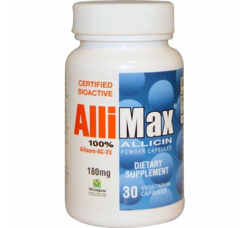 Allimax, Капсулы с порошком 100%-ного аллицина, 180 мг, 30 капсул в растительной оболочке