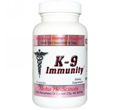 Aloha Medicinals Inc., K-9 Immunity для собак, 84 капсул