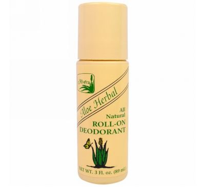 Alvera, Aloe Herbal All Natural Roll-On Deodorant, 3 жидких унций (89 мл)