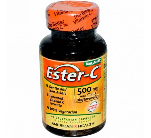 American Health, Эфир-С, 500 мг, 60 вегетарианских капсул