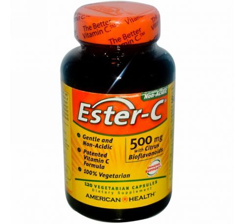 American Health, Эстер-C, 500 мг, 120 капсул на растительной основе
