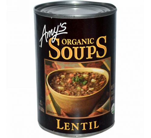 Amy's, Органические супы, чечевица, 14,5 унции (411 г)