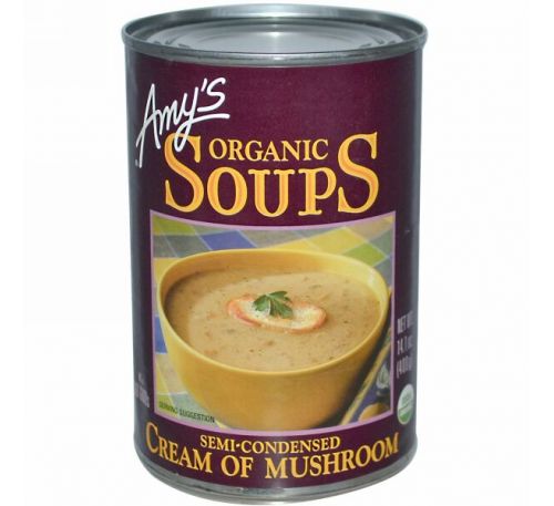 Amy's, Органические супы, грибной суп-пюре, 14,1 унций (400 гр)