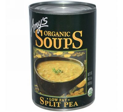 Amy's, Органический гороховый суп, обезжиренный 14.1 унции (400 г)