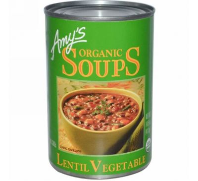 Amy's, Органический овощной суп из чечевицы, 14,5 унций (411 г)