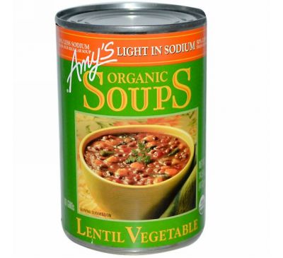 Amy's, Органический овощной суп из чечевицы, с низким содержанием натрия, 14,5 унций (411 г)