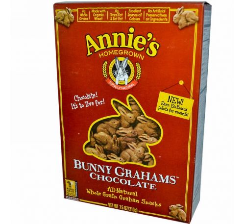 Annie's Homegrown, Шоколадное печенье Bunny Grahams, 7,5 унций (213 г)