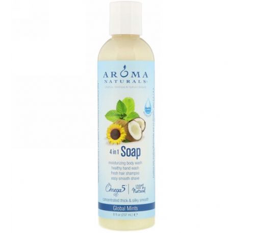 Aroma Naturals, 4-in-1 Soap, Global Mints, 8 fl oz (237 ml)