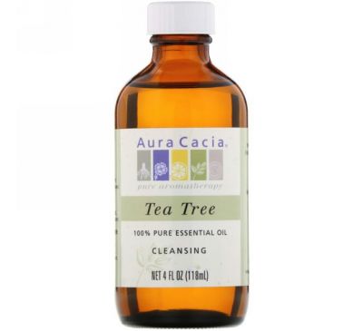 Aura Cacia, 100% чистое эфирное масло чайного дерева, 4 жидкие унции (118 мл)