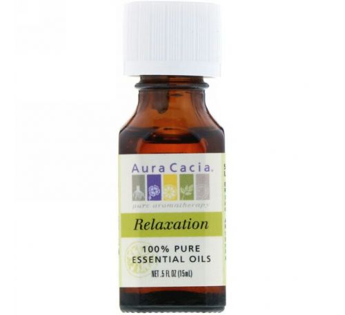 Aura Cacia, 100% чистое эфирное масло для релаксации, 0.5 жидкой унции (15 мл)
