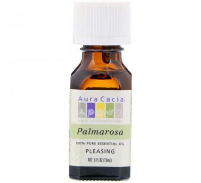 Aura Cacia, 100% чистое эфирное масло пальмарозы, 5 жидких унций (15 мл)