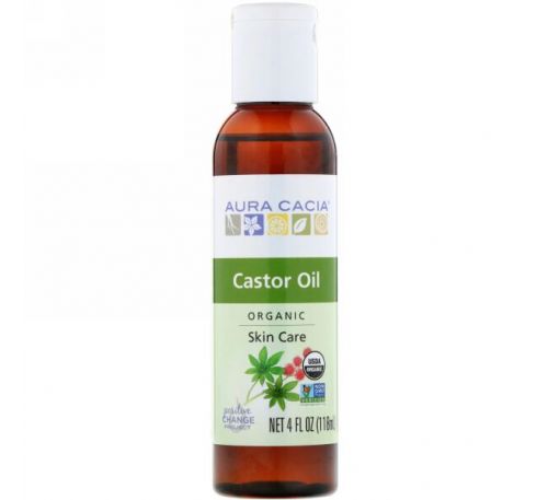 Aura Cacia, Castor Oil, Organic, Skin Care, 4 fl oz (118 ml)