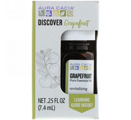 Aura Cacia, Discover Grapefruit, Pure Essential Oil, .25 fl oz (7.4 ml)
