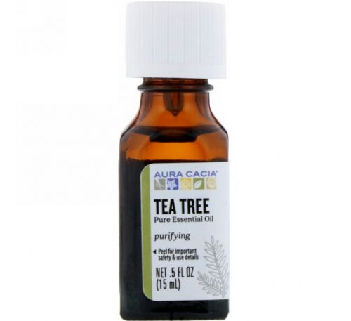Aura Cacia, Эфирное масло чайного дерева, .5 жидких унций (15 мл)