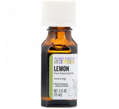 Aura Cacia, Pure Essential Oil, Lemon, .5 fl oz (15 ml)