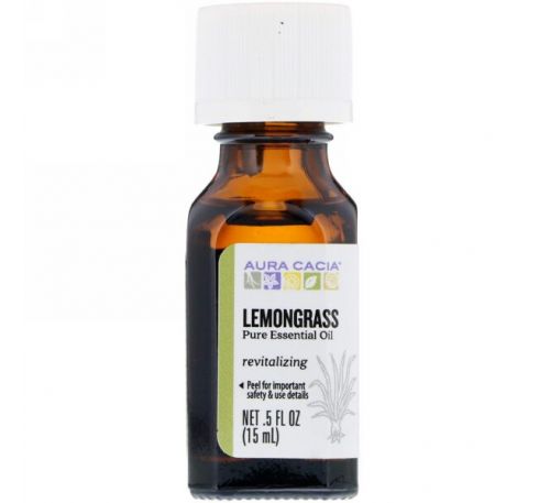 Aura Cacia, Pure Essential Oil, Lemongrass, .5 fl oz (15 ml)