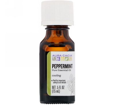 Aura Cacia, Pure Essential Oil, Peppermint, .5 fl oz (15 ml)