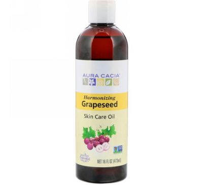 Aura Cacia, Skin Care Oil, Harmonizing Grapeseed, 16 fl oz (473 ml)