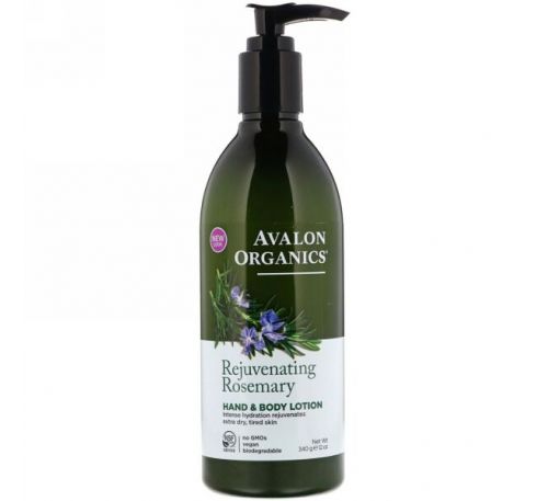 Avalon Organics, Hand & Body Lotion, Rejuvenating Rosemary, 12 oz (340 g)