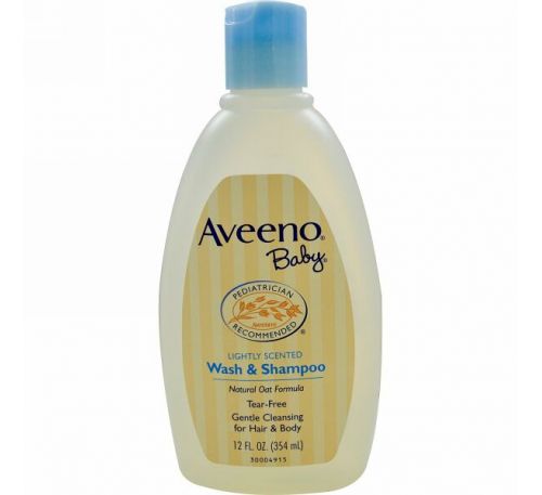 Aveeno, Детский шампунь и средство для мытья тела, с легким запахом, 12 жидких унций  (354 мл)