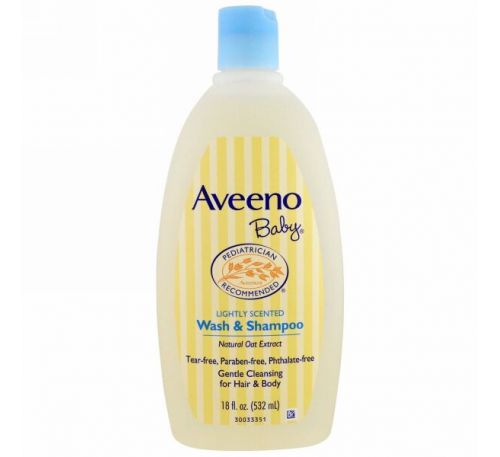 Aveeno, Детский шампунь и средство для мытья тела, с легким запахом, 18 жидких унций  (532 мл)