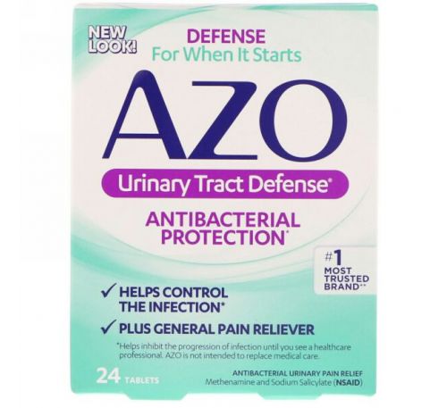 Azo, Защита мочевыводящих путей, антибактериальная защита, 24 таблетки